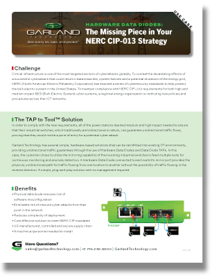 Case Study: HARDWARE DATA DIODES: The Missing Piece in Your  NERC CIP-013 Strategy