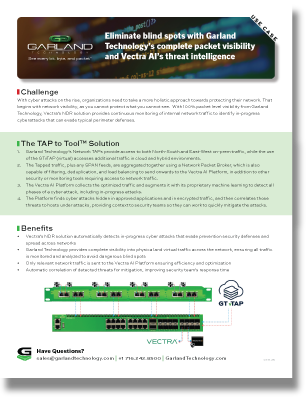 Case Study: Eliminate blind spots with Garland  Technology’s complete packet visibility  and Vectra AI’s threat intelligence