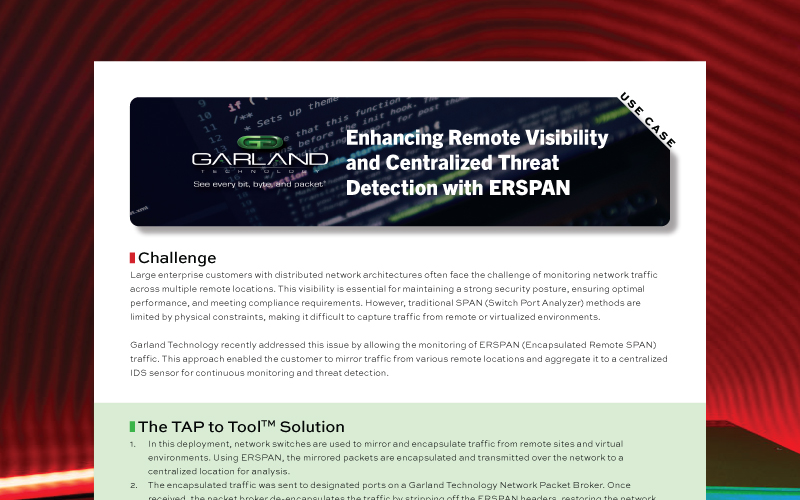 Enhancing Remote Visibility and Centralized Threat Detection with ERSPAN