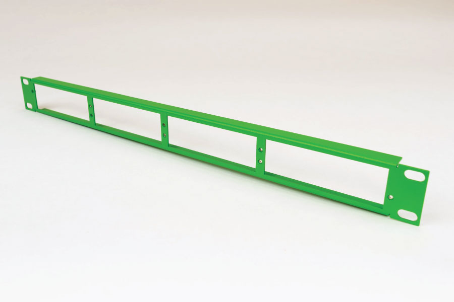 Garland Technology RMP-1U 1U rack mount plate with four portable TAP slots