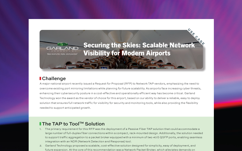 Securing the Skies: Scalable Network Visibility for Modern Airports