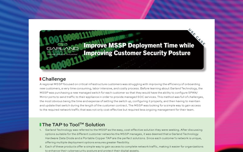 Improve MSSP Deployment Time while Improving Customer Security Posture